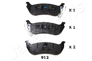 Diskinių stabdžių trinkelių rinkinys JAPANPARTS PP-912AF