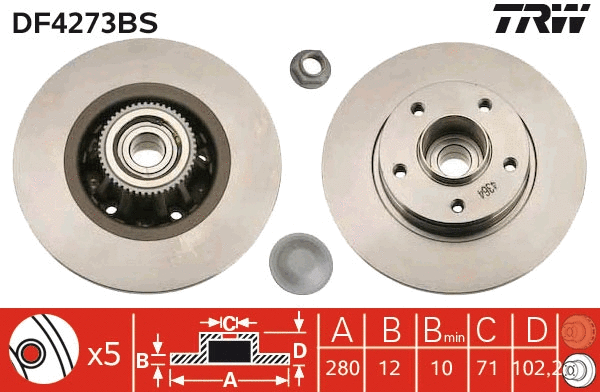 Stabdžių diskas TRW DF4273BS