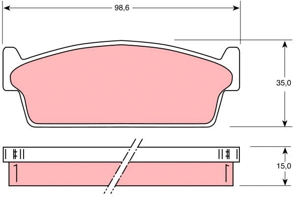Diskinių stabdžių trinkelių rinkinys TRW GDB1021