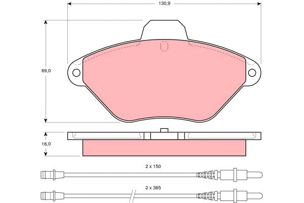 Diskinių stabdžių trinkelių rinkinys TRW GDB1102