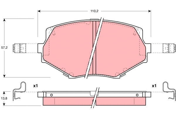 Diskinių stabdžių trinkelių rinkinys TRW GDB3103