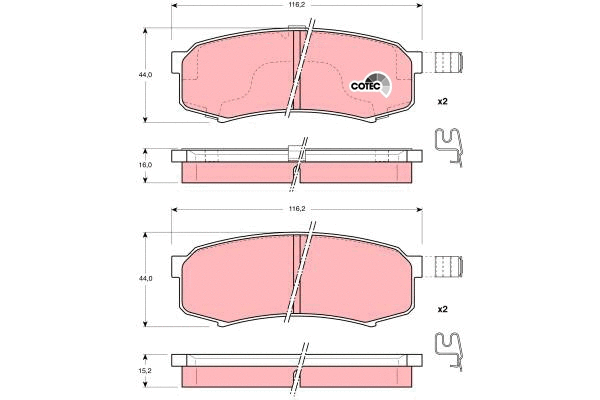 Diskinių stabdžių trinkelių rinkinys TRW GDB3110