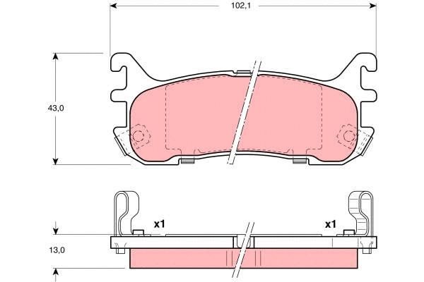Diskinių stabdžių trinkelių rinkinys TRW GDB3129
