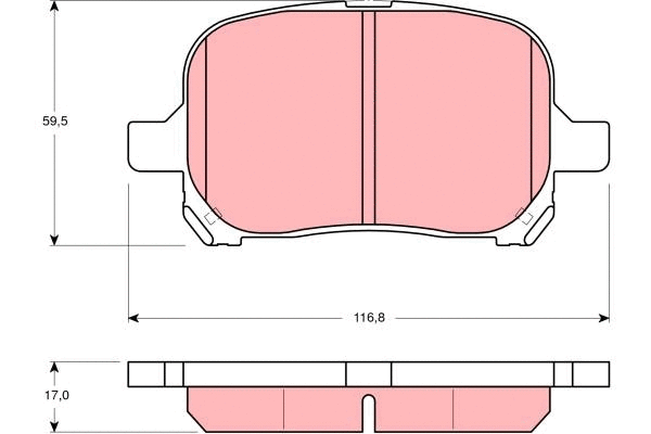 Diskinių stabdžių trinkelių rinkinys TRW GDB3152