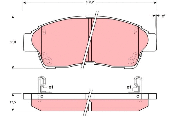Diskinių stabdžių trinkelių rinkinys TRW GDB3207