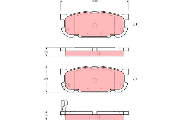 Diskinių stabdžių trinkelių rinkinys TRW GDB3303