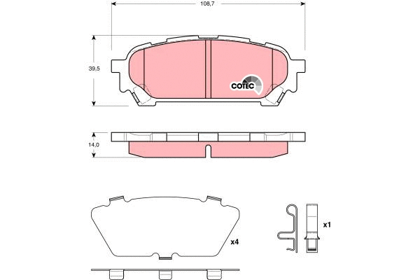 Diskinių stabdžių trinkelių rinkinys TRW GDB3395