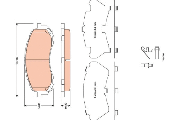 Diskinių stabdžių trinkelių rinkinys TRW GDB3469