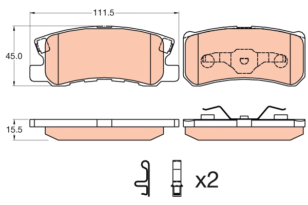 Diskinių stabdžių trinkelių rinkinys TRW GDB3595