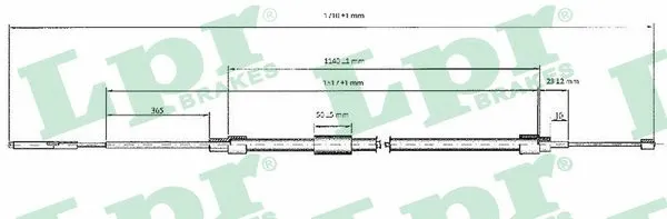Stovėjimo stabdžio trosas LPR C0076B