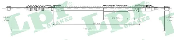 Stovėjimo stabdžio trosas LPR C0555B