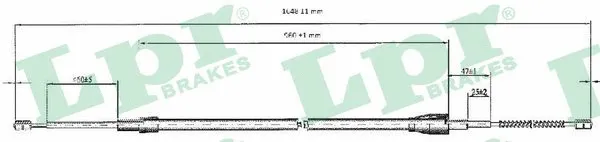 Stovėjimo stabdžio trosas LPR C0812B