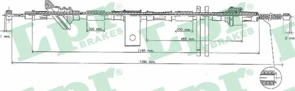 Stovėjimo stabdžio trosas LPR C0833B