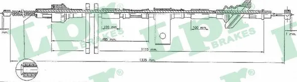 Stovėjimo stabdžio trosas LPR C0834B