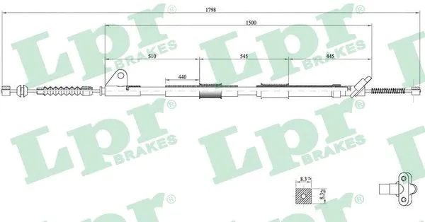 Stovėjimo stabdžio trosas LPR C0857B
