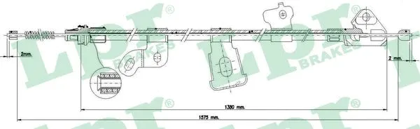 Stovėjimo stabdžio trosas LPR C0890B