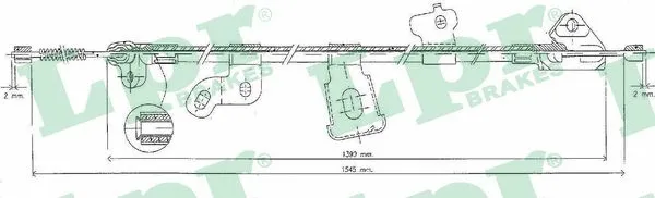 Stovėjimo stabdžio trosas LPR C0892B