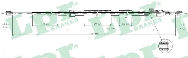 Stovėjimo stabdžio trosas LPR C0936B