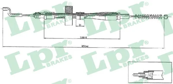 Stovėjimo stabdžio trosas LPR C0971B