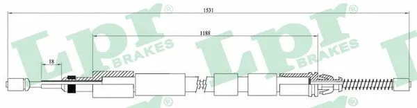 Stovėjimo stabdžio trosas LPR C0974B
