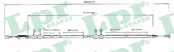 Stovėjimo stabdžio trosas LPR C0989B