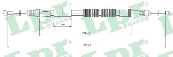 Stovėjimo stabdžio trosas LPR C1028B