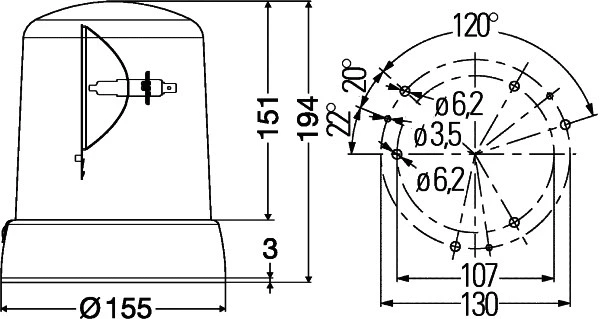 Besisukantis švyturėlis HELLA 2RL 008 061-101