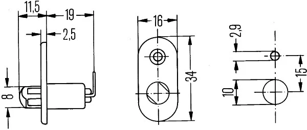Durų kontakto jungiklis HELLA 6ZF 004 365-011