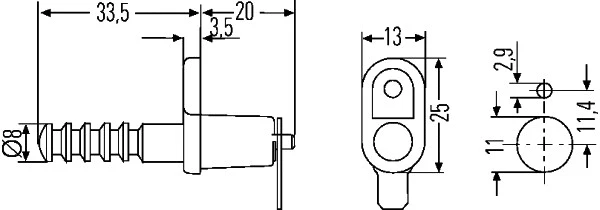 Durų kontakto jungiklis HELLA 6ZF 007 239-001