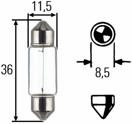 Valstybinio numerio apšvietimo lemputė HELLA 8GM 002 092-123