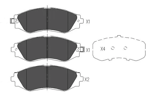 Diskinių stabdžių trinkelių rinkinys KAVO PARTS KBP-1001