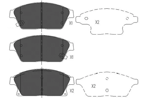 Diskinių stabdžių trinkelių rinkinys KAVO PARTS KBP-1014