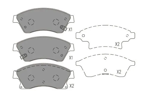 Diskinių stabdžių trinkelių rinkinys KAVO PARTS KBP-1016