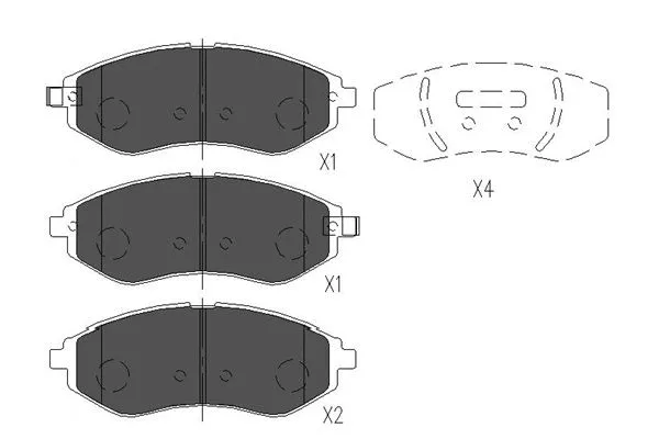 Diskinių stabdžių trinkelių rinkinys KAVO PARTS KBP-1019
