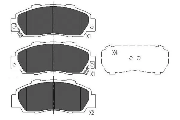 Diskinių stabdžių trinkelių rinkinys KAVO PARTS KBP-2002