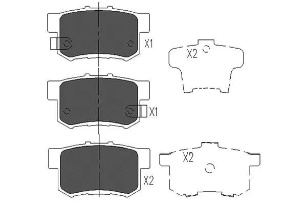 Diskinių stabdžių trinkelių rinkinys KAVO PARTS KBP-2008