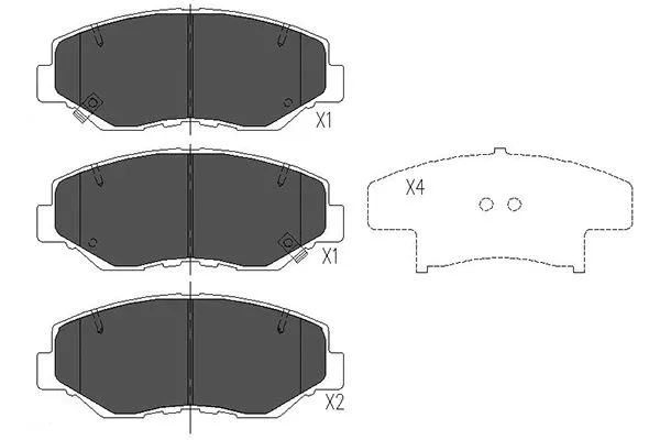 Diskinių stabdžių trinkelių rinkinys KAVO PARTS KBP-2034