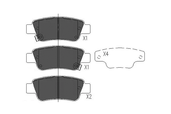 Diskinių stabdžių trinkelių rinkinys KAVO PARTS KBP-2042
