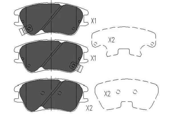 Diskinių stabdžių trinkelių rinkinys KAVO PARTS KBP-3009