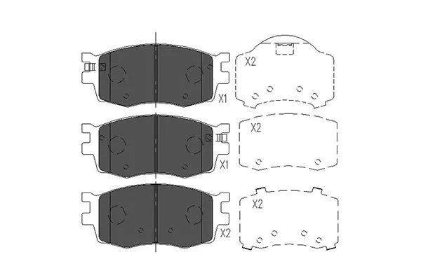 Diskinių stabdžių trinkelių rinkinys KAVO PARTS KBP-3022
