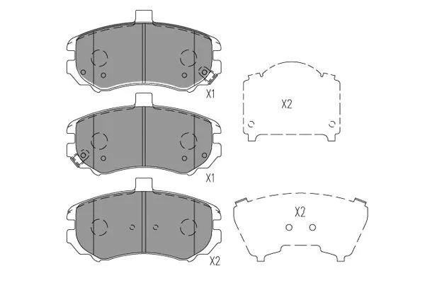 Diskinių stabdžių trinkelių rinkinys KAVO PARTS KBP-3038