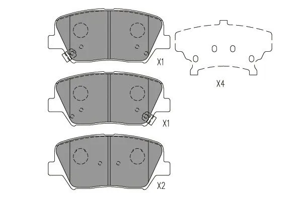 Diskinių stabdžių trinkelių rinkinys KAVO PARTS KBP-3050