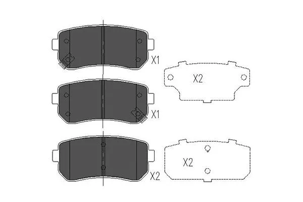 Diskinių stabdžių trinkelių rinkinys KAVO PARTS KBP-4007