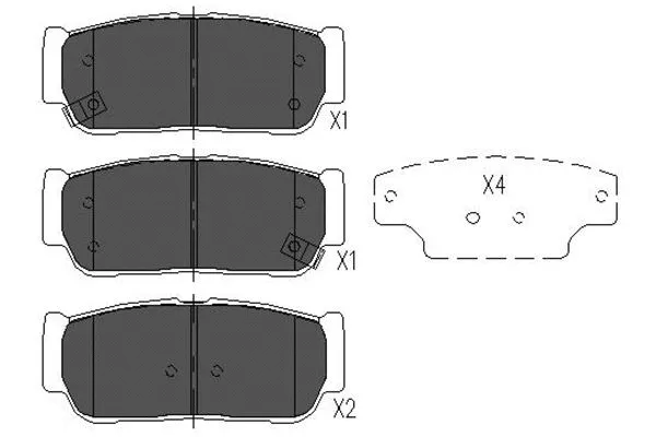 Diskinių stabdžių trinkelių rinkinys KAVO PARTS KBP-4017