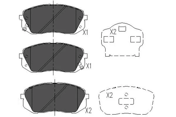 Diskinių stabdžių trinkelių rinkinys KAVO PARTS KBP-4018