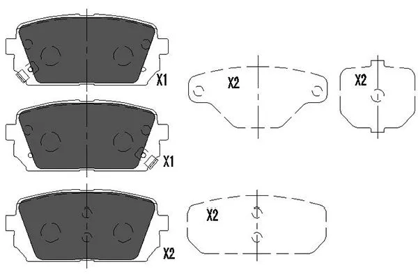 Diskinių stabdžių trinkelių rinkinys KAVO PARTS KBP-4019