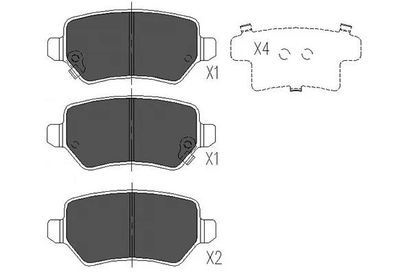 Diskinių stabdžių trinkelių rinkinys KAVO PARTS KBP-4020