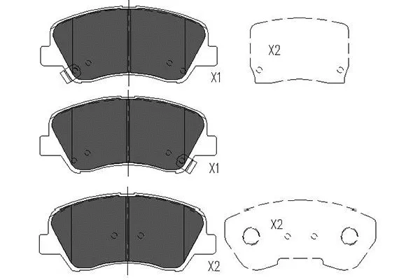 Diskinių stabdžių trinkelių rinkinys KAVO PARTS KBP-4023