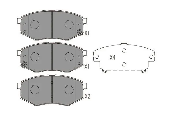 Diskinių stabdžių trinkelių rinkinys KAVO PARTS KBP-4025