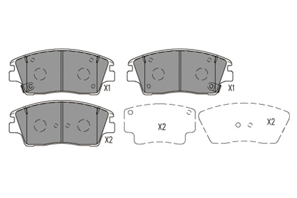 Diskinių stabdžių trinkelių rinkinys KAVO PARTS KBP-4030